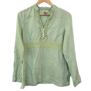 Y2K Edward Linen Blouse Fairy Whimsical Renfaire Medieval Ruffled Popover Top